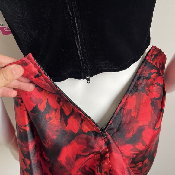 BCX Big Girls Size 16 2pc Scalloped Velvet Top & Floral Bubble Skirt Set Holiday - Picture 9 of 10